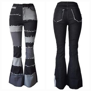 XXL/16 Frayed Patch Jeans High Waist Raw Hem Denim Y2k Pants -